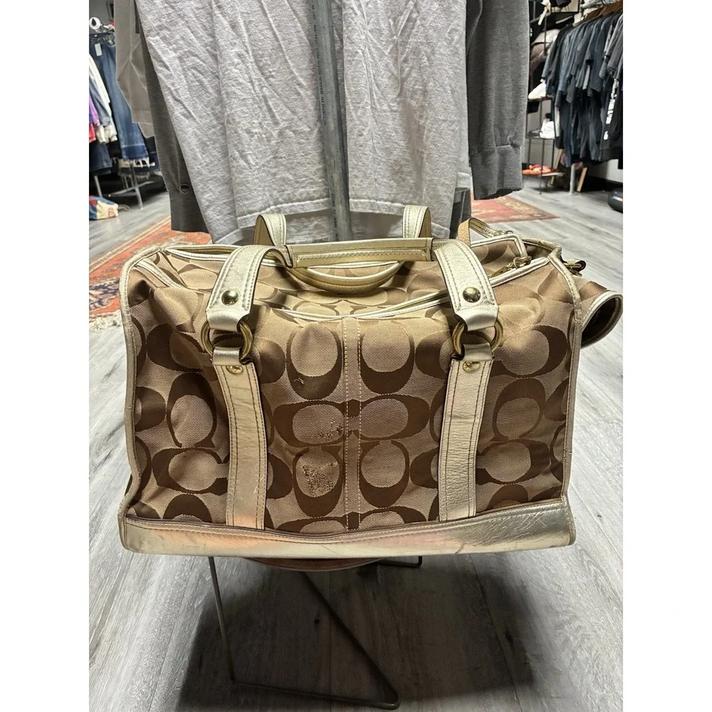 Coach Signature Dog Carrier Pet Carrier Bag Jacquard Monogram H0668-60094